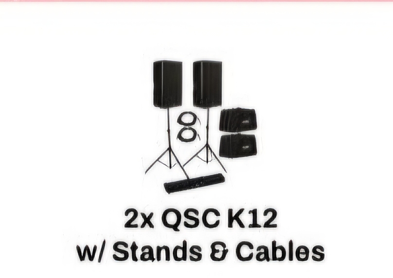 2x QSCK12 w/Stands &Cables